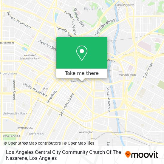 Los Angeles Central City Community Church Of The Nazarene map