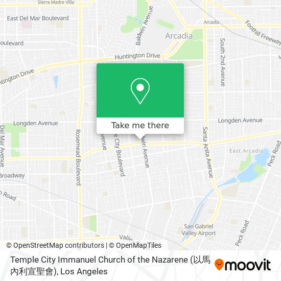 Mapa de Temple City Immanuel Church of the Nazarene (以馬內利宣聖會)
