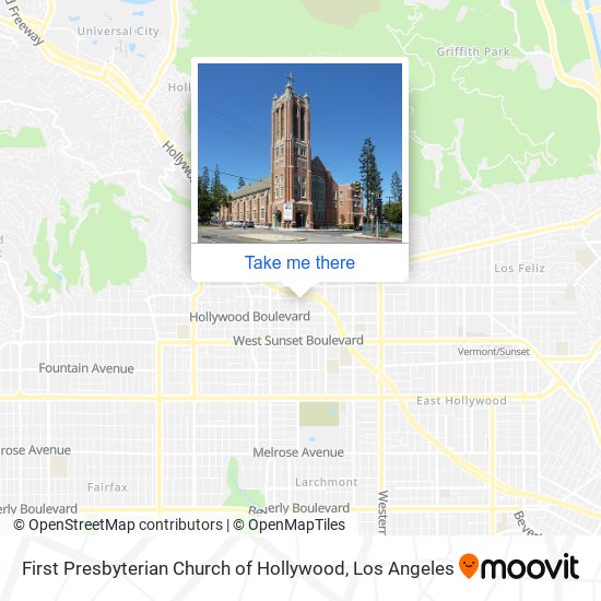First Presbyterian Church of Hollywood map