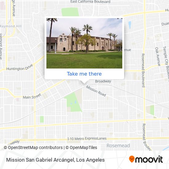 Mission San Gabriel Arcángel map