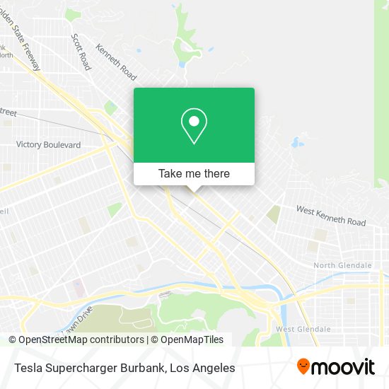 Tesla Supercharger Burbank map