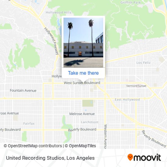 Mapa de United Recording Studios