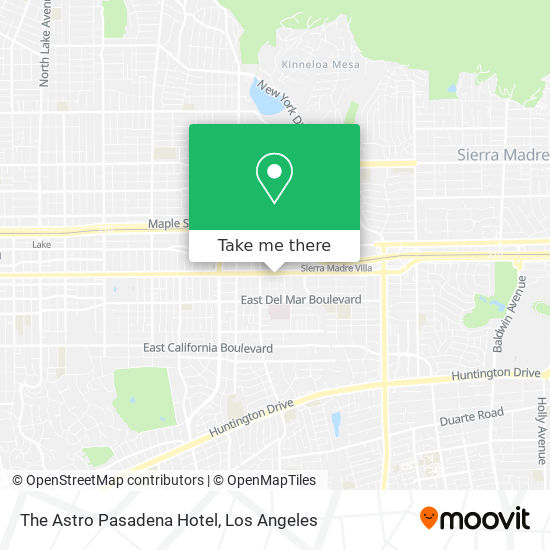 The Astro Pasadena Hotel map