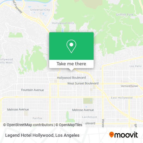 Mapa de Legend Hotel Hollywood