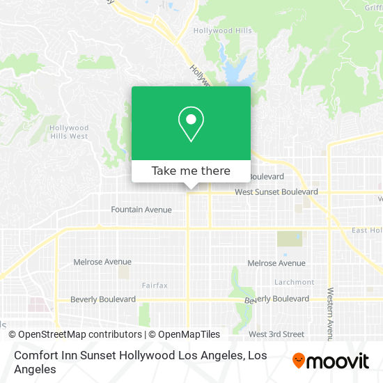 Comfort Inn Sunset Hollywood Los Angeles map