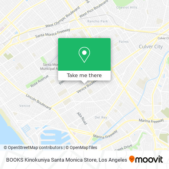 BOOKS Kinokuniya Santa Monica Store map