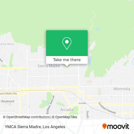 YMCA Sierra Madre map