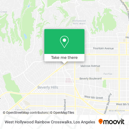 Mapa de West Hollywood Rainbow Crosswalks