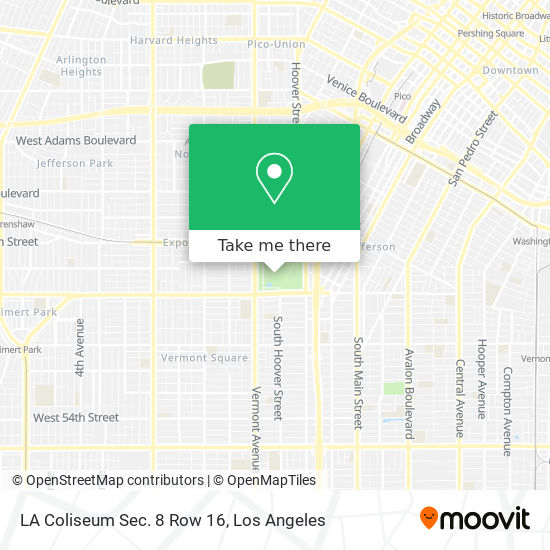 LA Coliseum Sec. 8 Row 16 map
