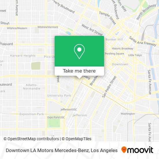 Mapa de Downtown LA Motors Mercedes-Benz