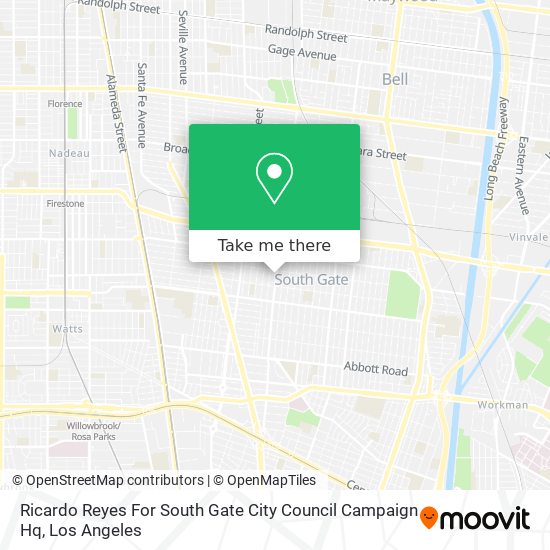 Ricardo Reyes For South Gate City Council Campaign Hq map
