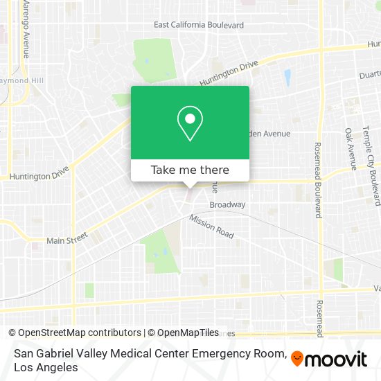 Mapa de San Gabriel Valley Medical Center Emergency Room