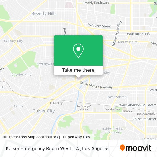 Kaiser Emergency Room West L.A. map