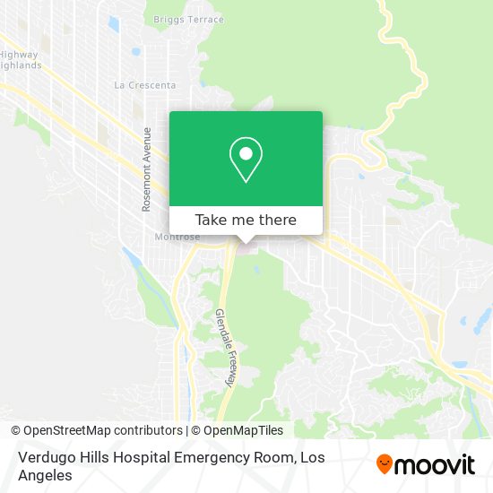 Mapa de Verdugo Hills Hospital Emergency Room