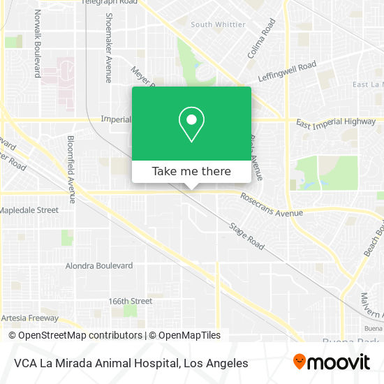Mapa de VCA La Mirada Animal Hospital