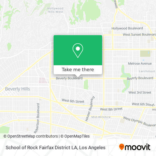 Mapa de School of Rock Fairfax District LA