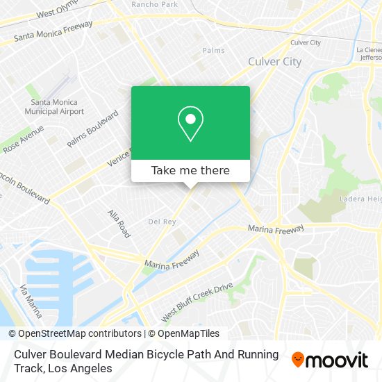 Culver Boulevard Median Bicycle Path And Running Track map