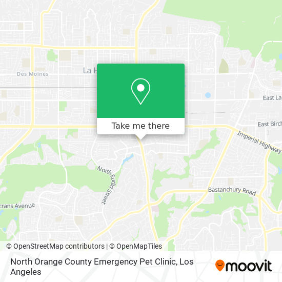 Mapa de North Orange County Emergency Pet Clinic