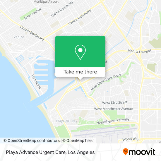 Playa Advance Urgent Care map