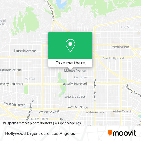 Mapa de Hollywood Urgent care