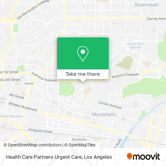 Health Care Partners Urgent Care map