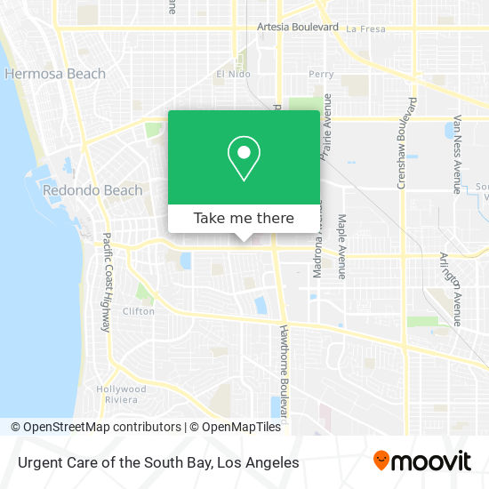 Urgent Care of the South Bay map