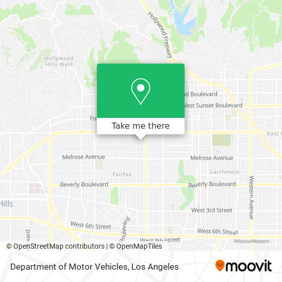 Department of Motor Vehicles map