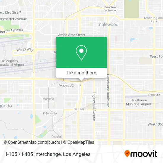 I-105 / I-405 Interchange map