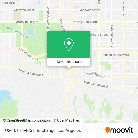 US-101 / I-405 Interchange map