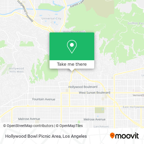 Mapa de Hollywood Bowl Picnic Area