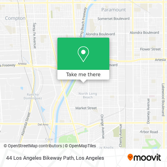 Mapa de 44 Los Angeles Bikeway Path