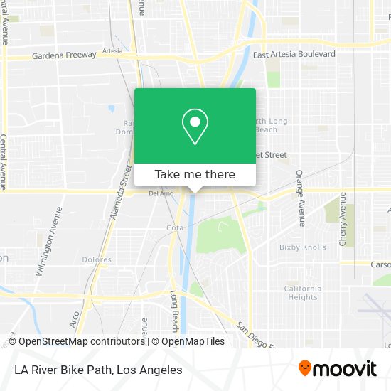 LA River Bike Path map