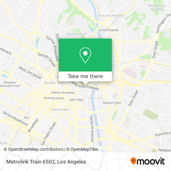 Metrolink Train 6502 map