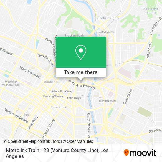 Metrolink Train 123 (Ventura County Line) map