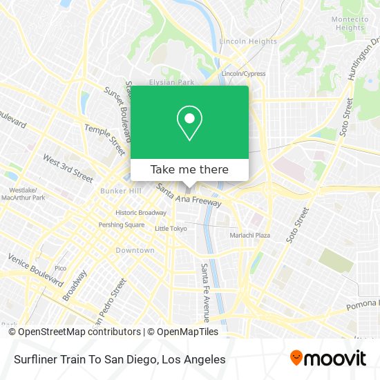 Mapa de Surfliner Train To San Diego