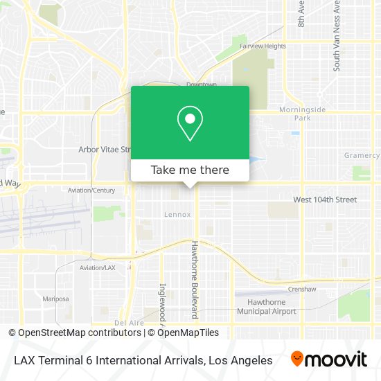 LAX Terminal 6 International Arrivals map