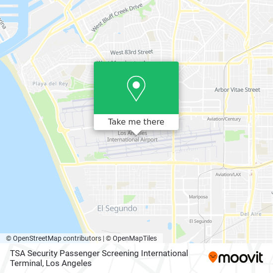 Mapa de TSA Security Passenger Screening International Terminal