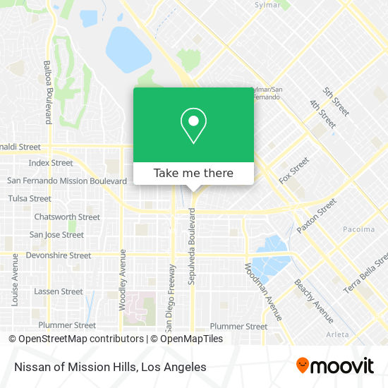 Mapa de Nissan of Mission Hills