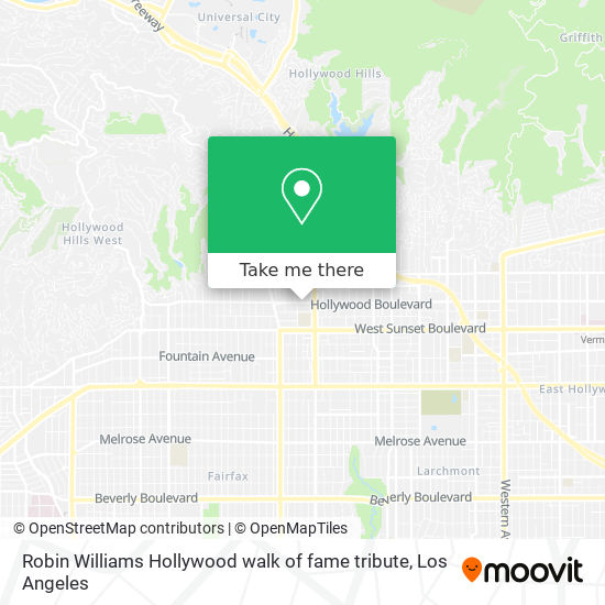 Robin Williams Hollywood walk of fame tribute map