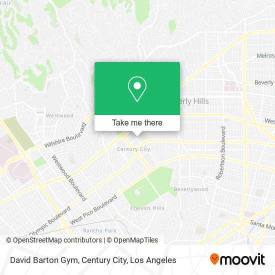 David Barton Gym, Century City map