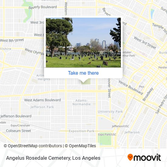 Mapa de Angelus Rosedale Cemetery