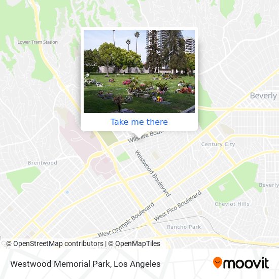 Westwood Memorial Park map