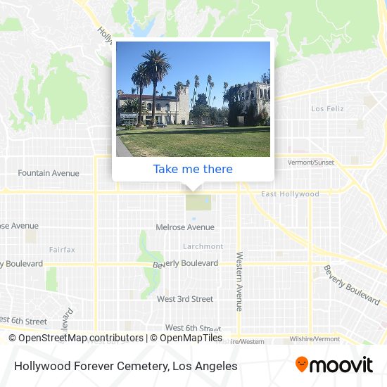 Mapa de Hollywood Forever Cemetery