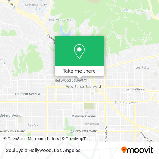 SoulCycle Hollywood map