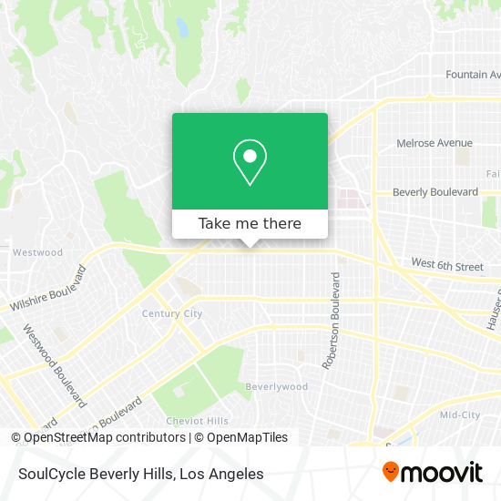 Mapa de SoulCycle Beverly Hills