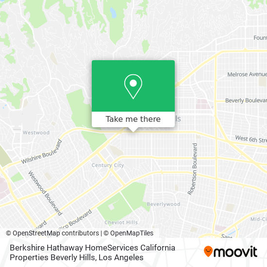 Mapa de Berkshire Hathaway HomeServices California Properties Beverly Hills