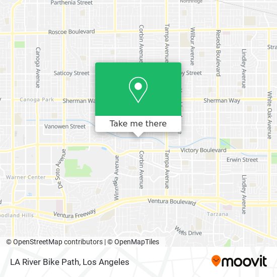 LA River Bike Path map