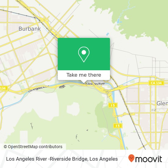 Los Angeles River -Riverside Bridge map
