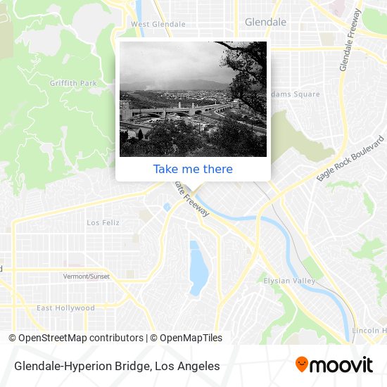 Glendale-Hyperion Bridge map