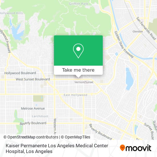 Mapa de Kaiser Permanente Los Angeles Medical Center Hospital